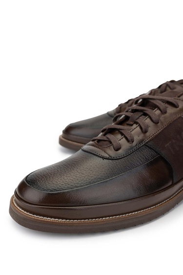  Tamer Tanca Erkek Hakiki Deri Kahverengi Casual Ayakkabı