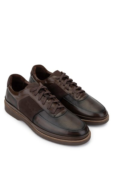  Tamer Tanca Erkek Hakiki Deri Kahverengi Casual Ayakkabı