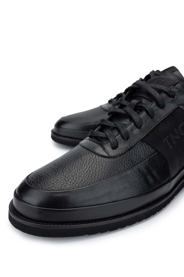  Tamer Tanca Erkek Hakiki Deri Siyah Floter Casual Ayakkabı