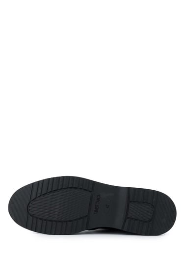  Tamer Tanca Erkek Hakiki Deri Siyah Floter Casual Ayakkabı