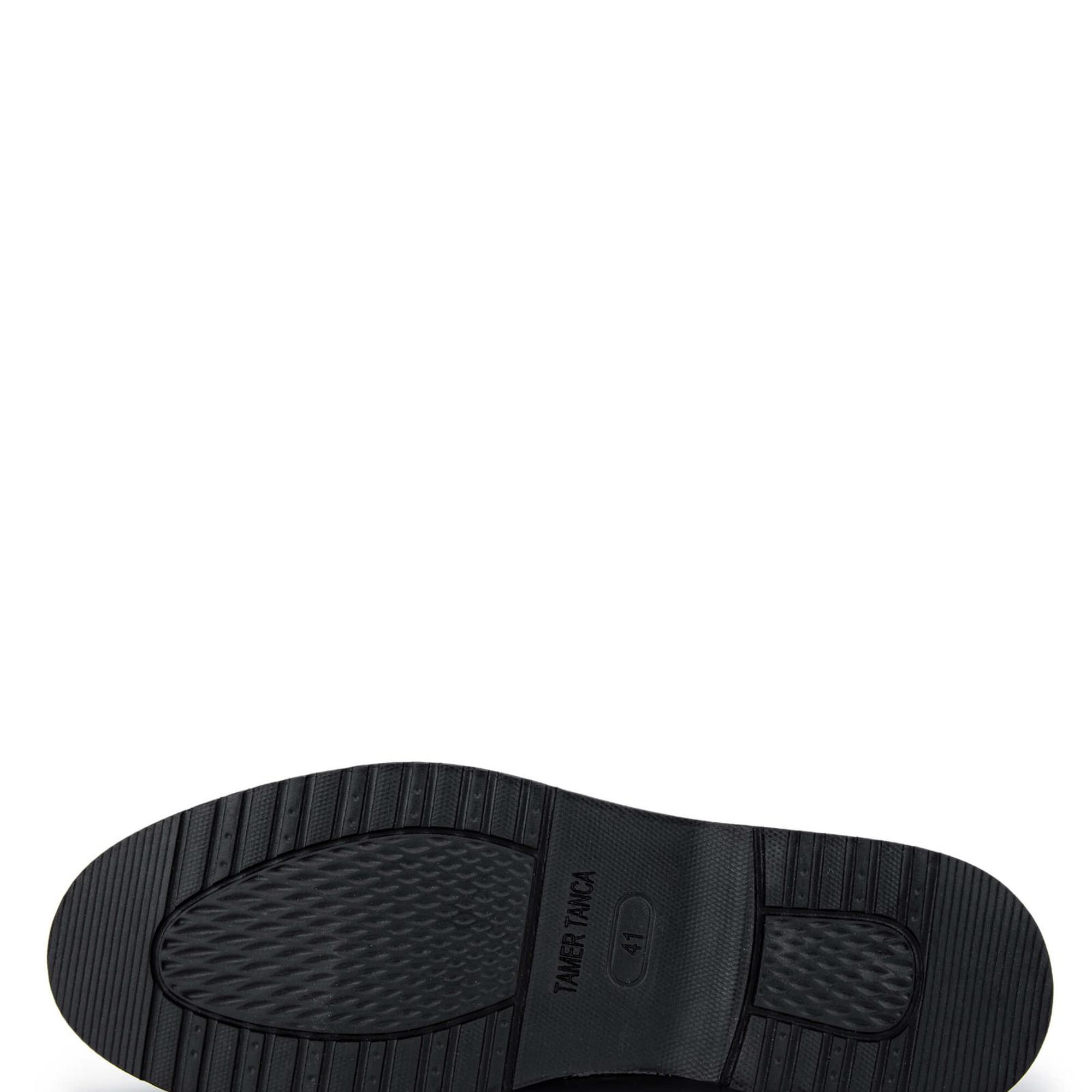 Tamer Tanca Erkek Hakiki Deri Siyah Floter Casual Ayakkabı