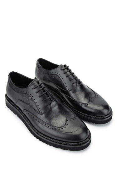  Tamer Tanca Erkek Hakiki Deri Siyah Floter Casual Ayakkabı