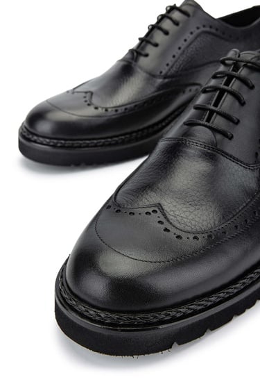  Tamer Tanca Erkek Hakiki Deri Siyah Floter Casual Ayakkabı