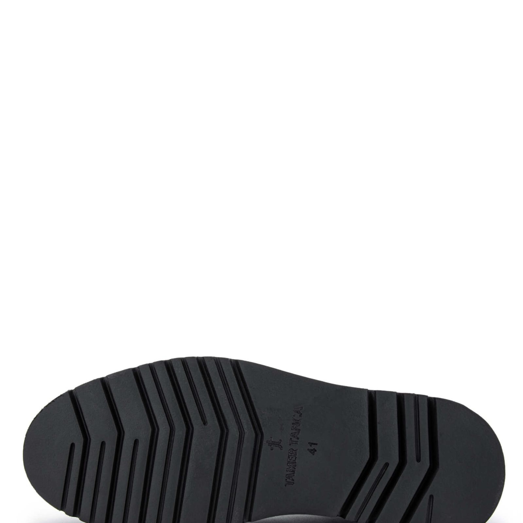 Tamer Tanca Erkek Hakiki Deri Siyah Floter Casual Ayakkabı