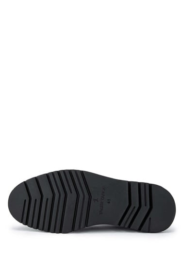  Tamer Tanca Erkek Hakiki Deri Siyah Floter Casual Ayakkabı