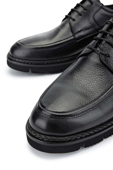  Tamer Tanca Erkek Hakiki Deri Siyah Casual Ayakkabı