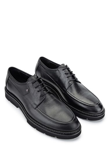  Tamer Tanca Erkek Hakiki Deri Siyah Casual Ayakkabı