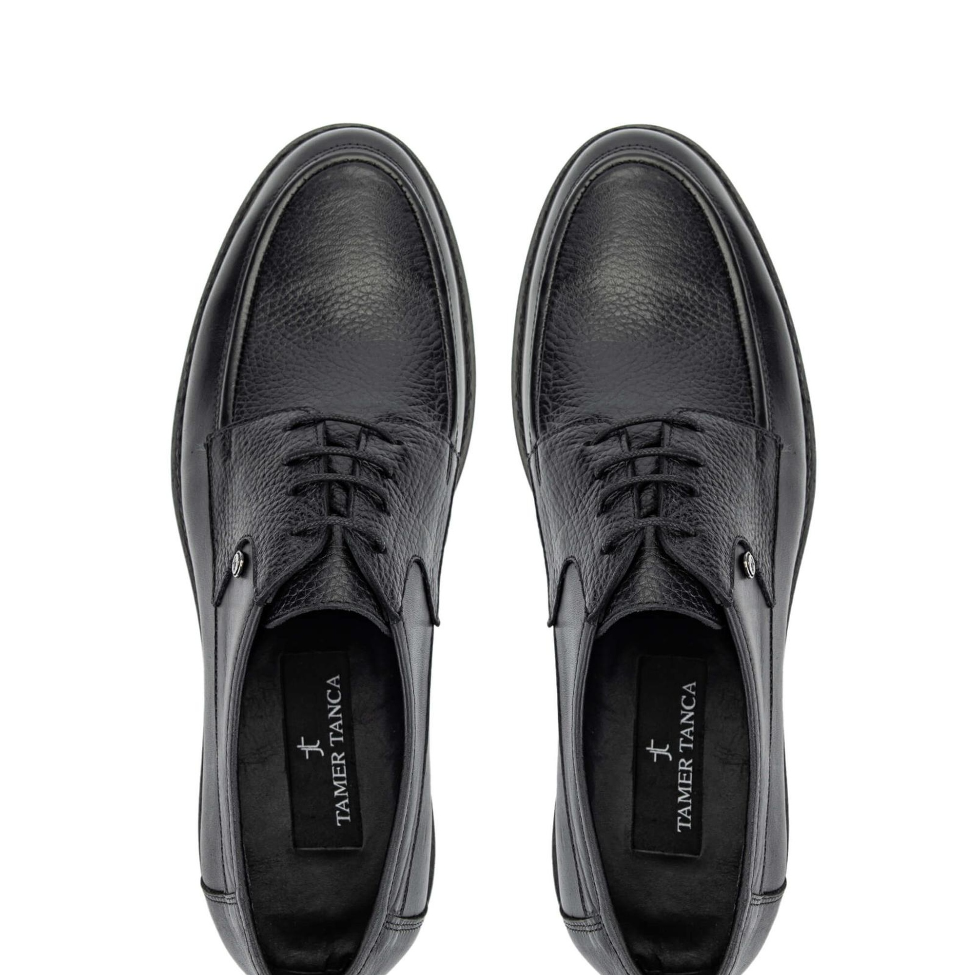 Tamer Tanca Erkek Hakiki Deri Siyah Casual Ayakkabı