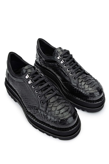  Tamer Tanca Erkek Hakiki Deri Siyah Casual Ayakkabı