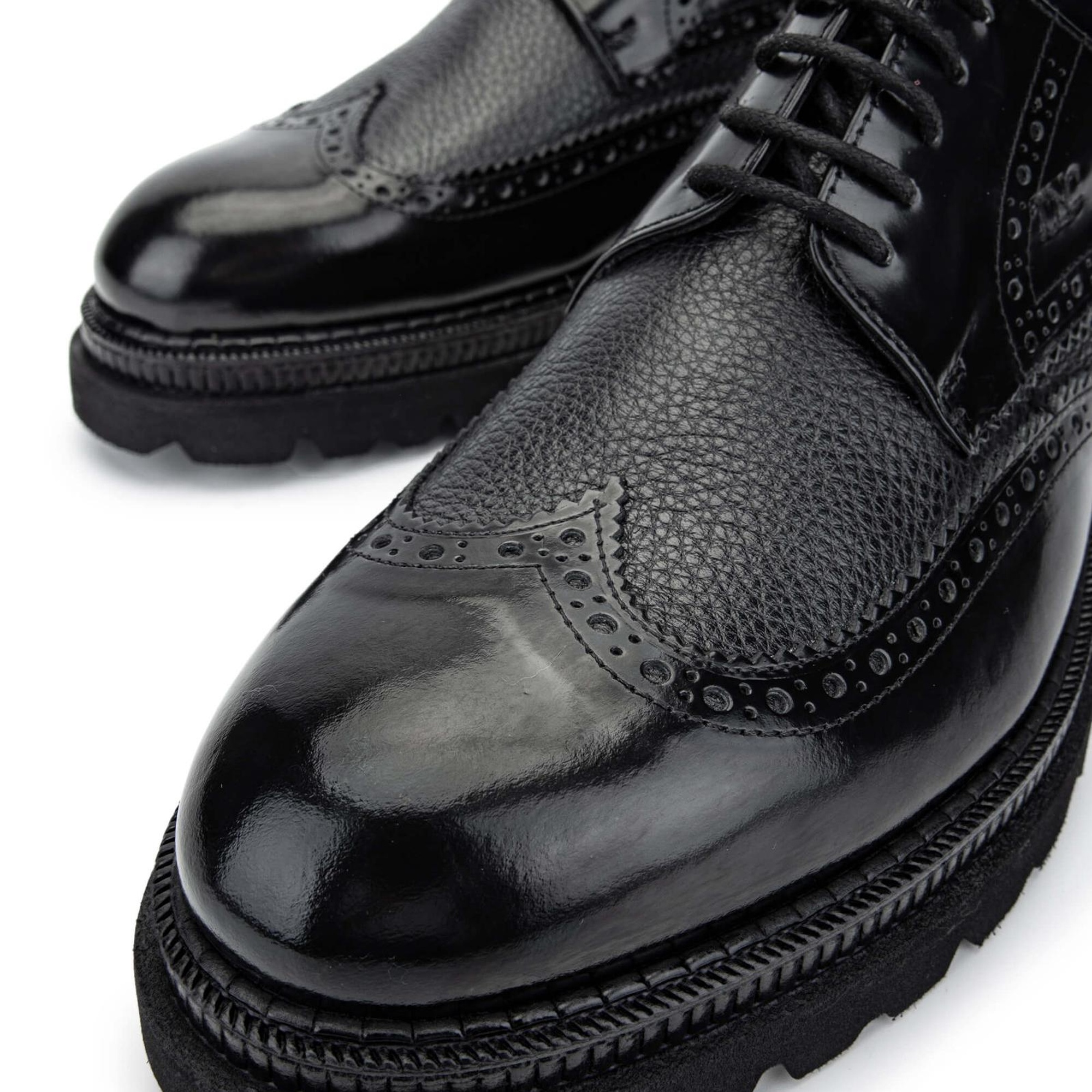 Tamer Tanca Erkek Hakiki Deri Siyah Casual Ayakkabı