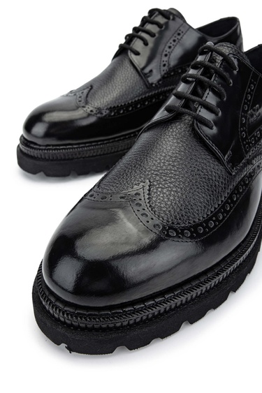  Tamer Tanca Erkek Hakiki Deri Siyah Casual Ayakkabı