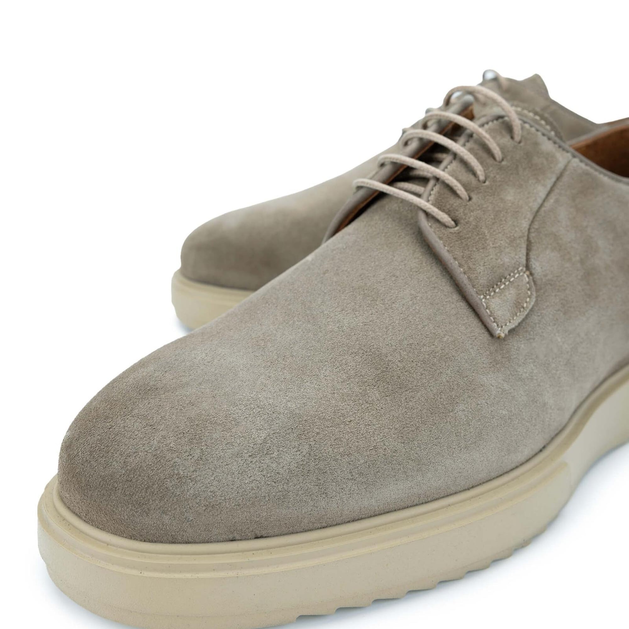 Tamer Tanca Erkek Hakiki Deri Bej Süet Casual Ayakkabı