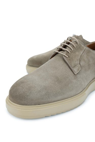  Tamer Tanca Erkek Hakiki Deri Bej Süet Casual Ayakkabı