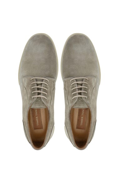  Tamer Tanca Erkek Hakiki Deri Bej Süet Casual Ayakkabı