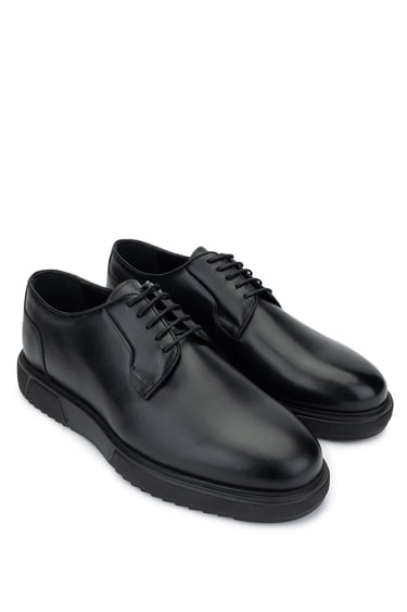  Tamer Tanca Erkek Hakiki Deri Siyah Deri Casual Ayakkabı