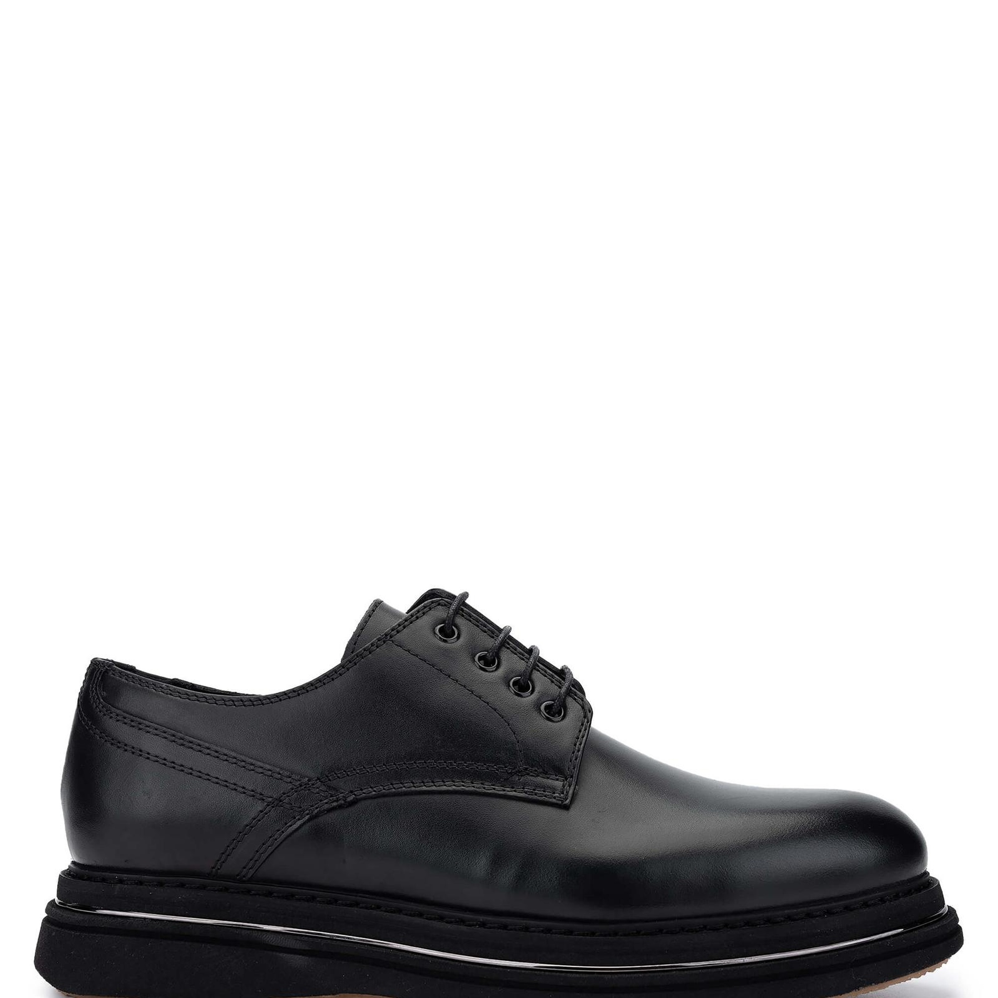 Tamer Tanca Erkek Hakiki Deri Siyah Analin Casual Ayakkabı