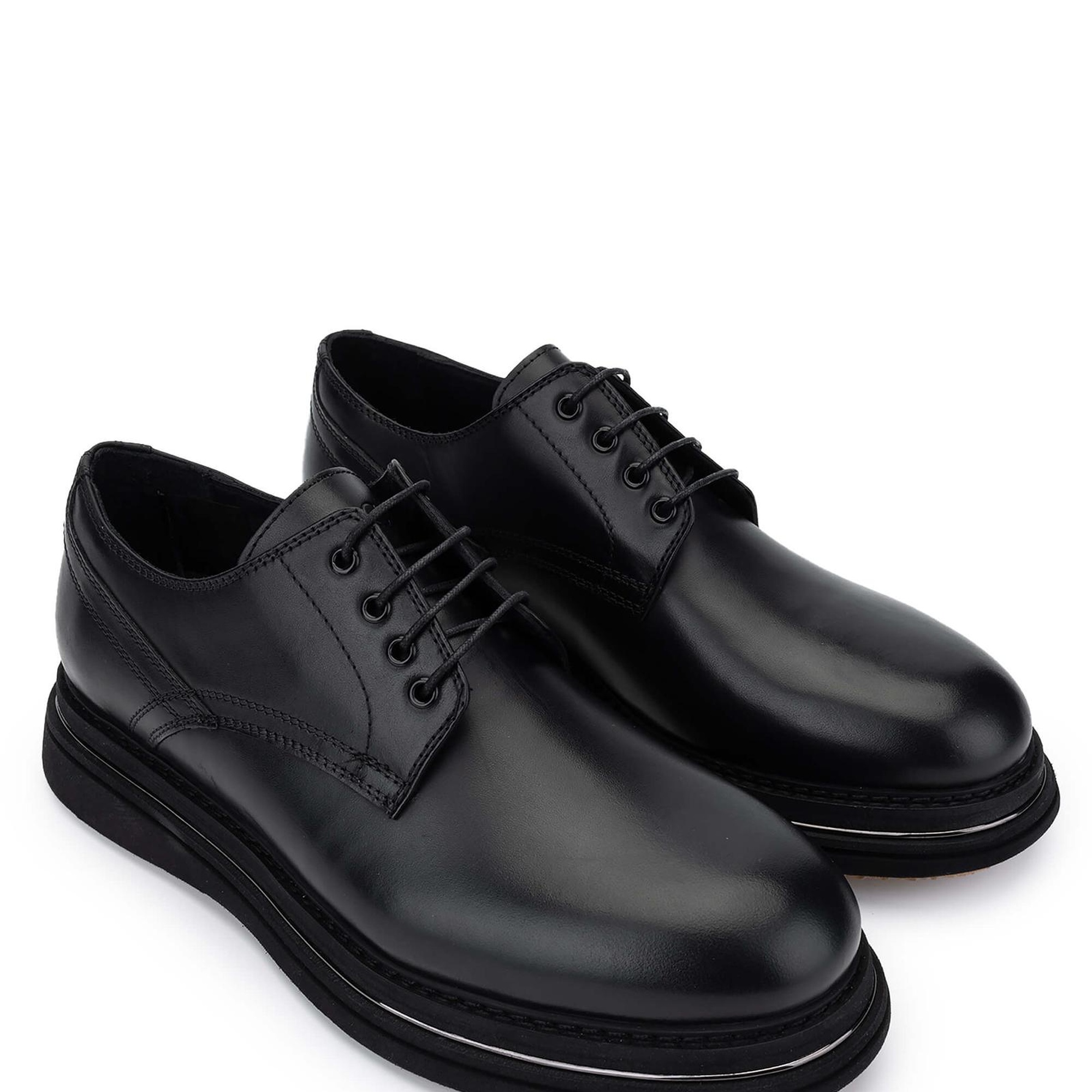 Tamer Tanca Erkek Hakiki Deri Siyah Analin Casual Ayakkabı