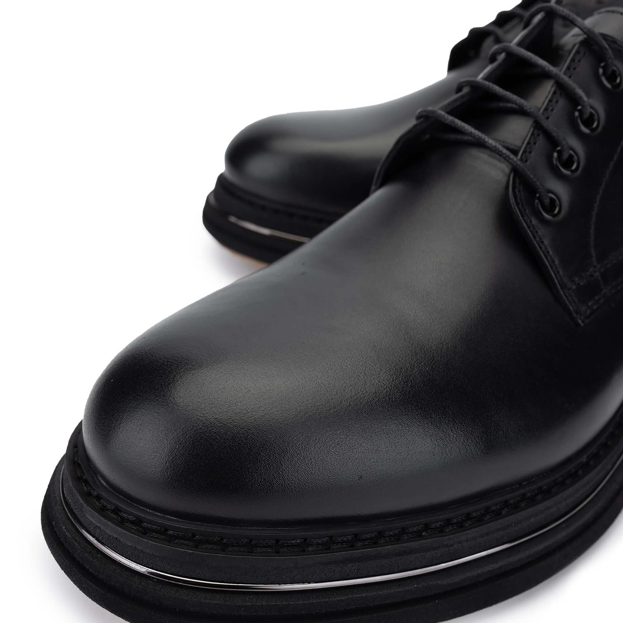 Tamer Tanca Erkek Hakiki Deri Siyah Analin Casual Ayakkabı