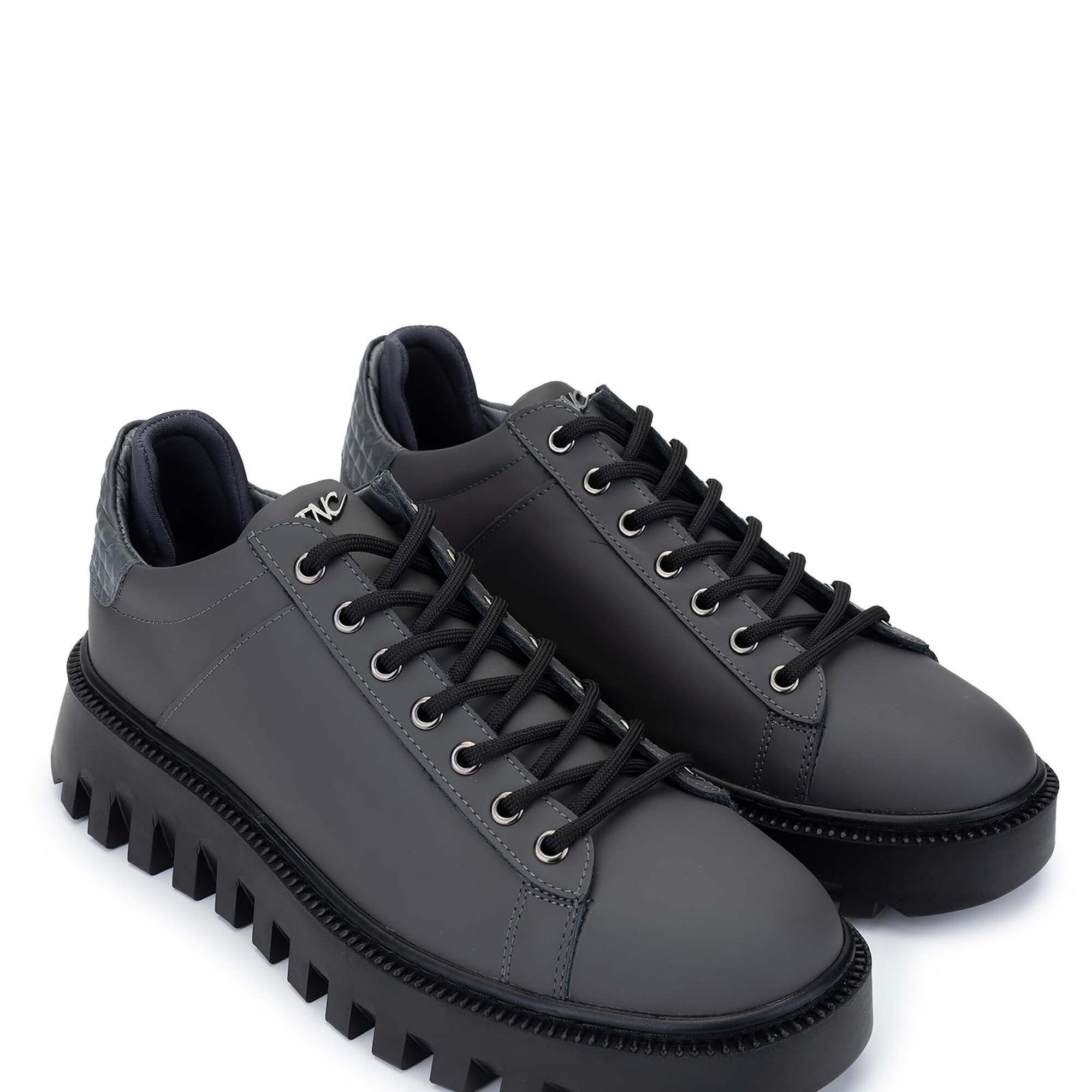 Tamer Tanca Erkek Hakiki Deri Gri Casual Ayakkabı