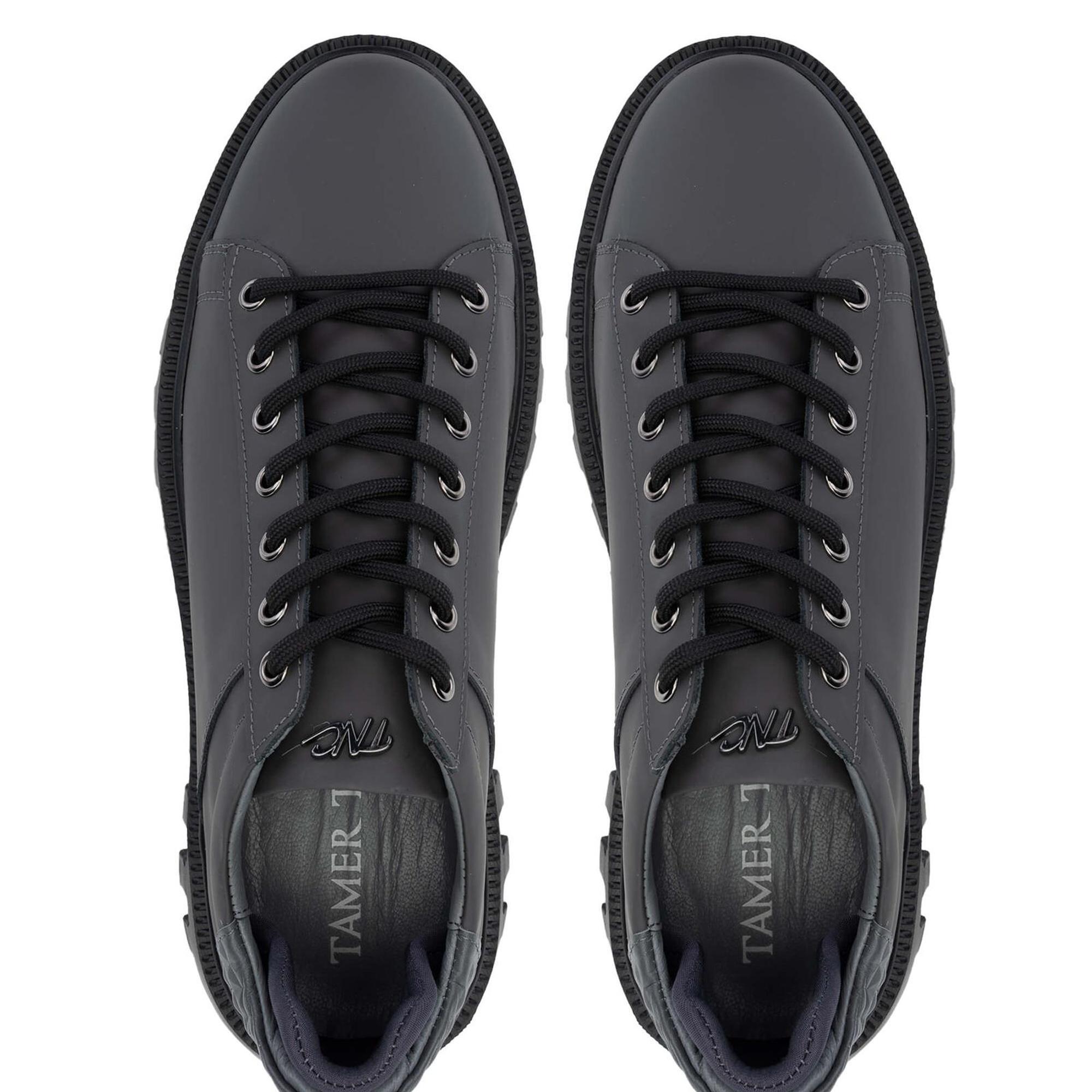 Tamer Tanca Erkek Hakiki Deri Gri Casual Ayakkabı