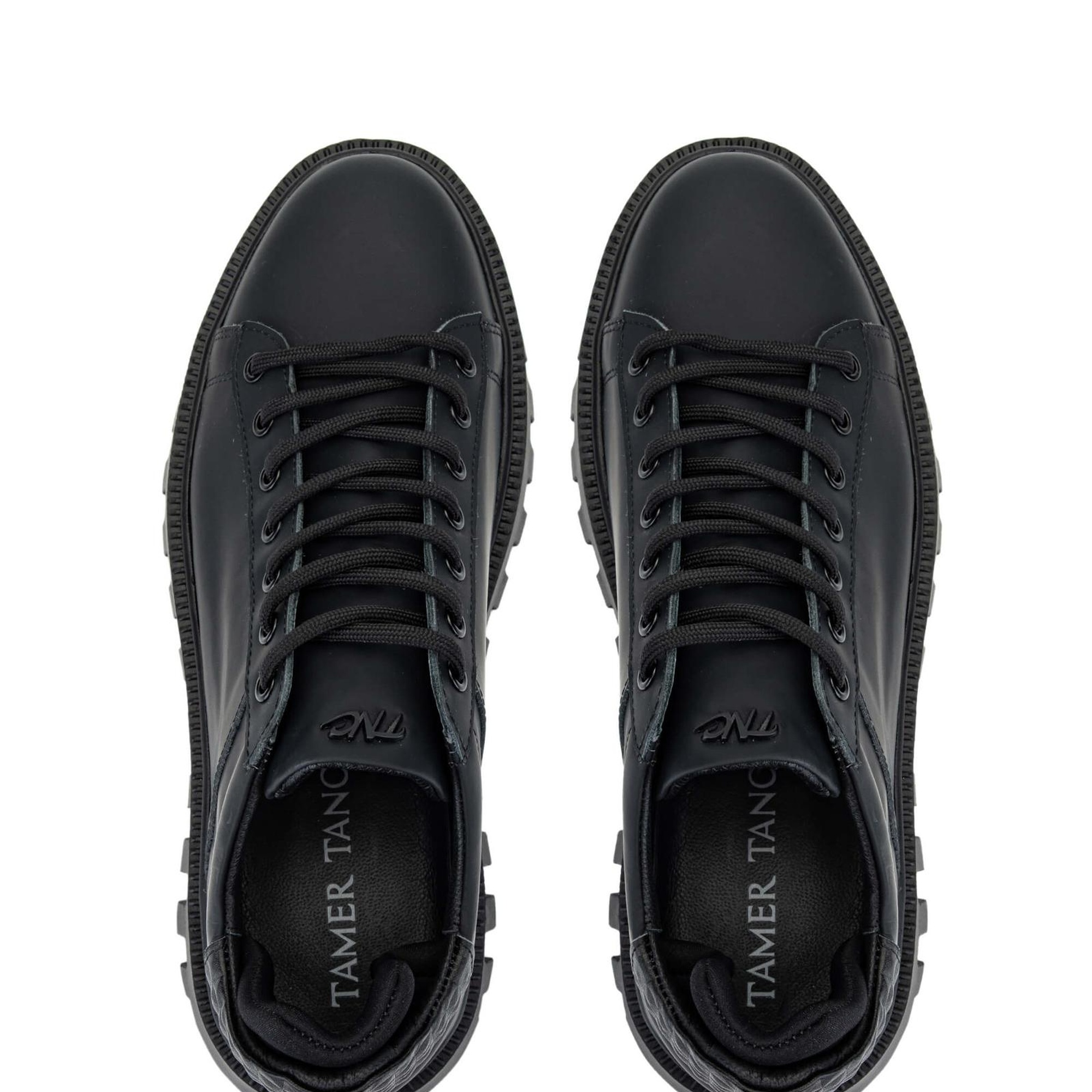 Tamer Tanca Erkek Hakiki Deri Siyah Casual Ayakkabı