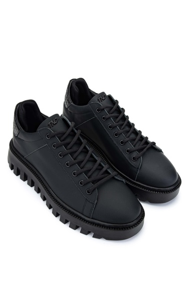  Tamer Tanca Erkek Hakiki Deri Siyah Casual Ayakkabı