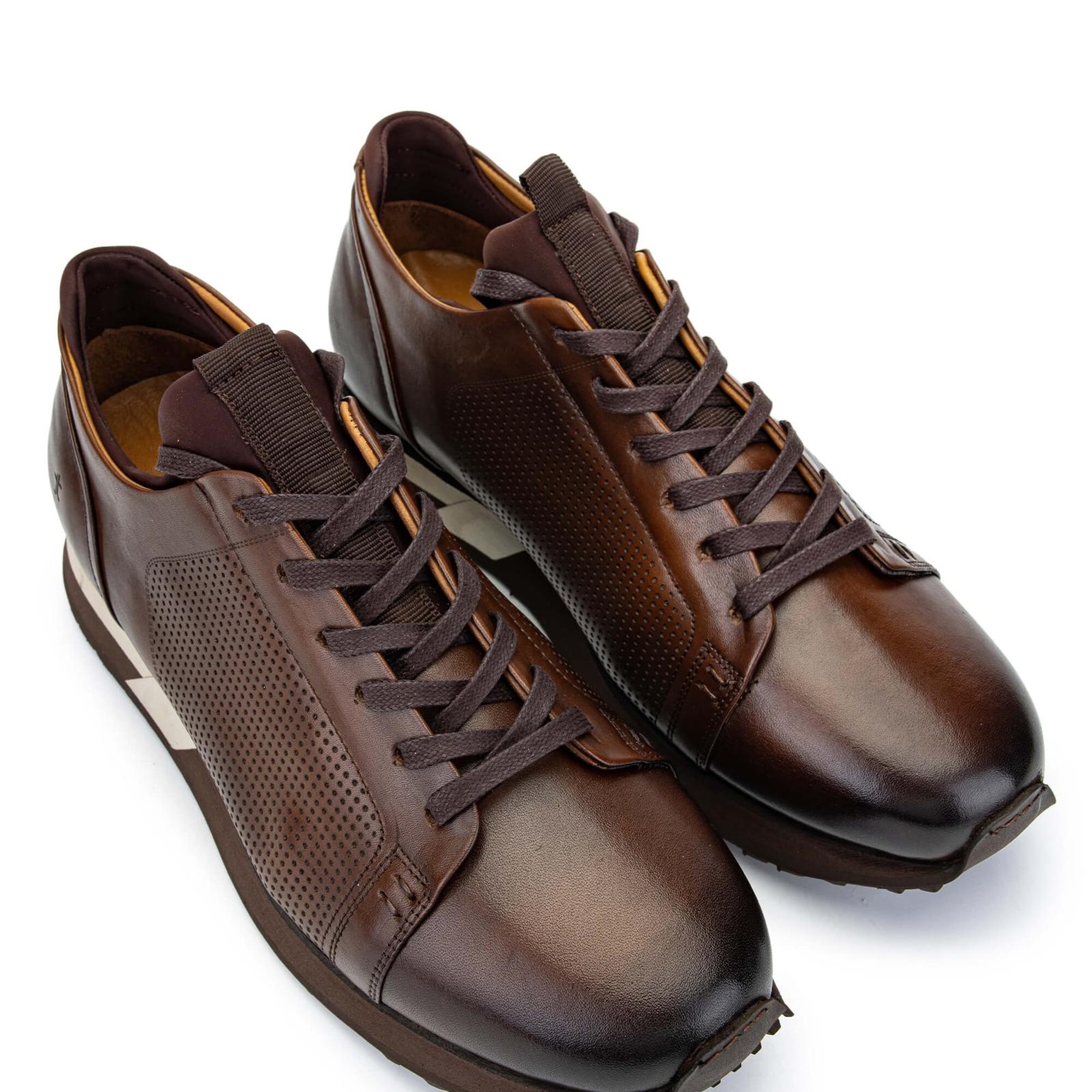 Tamer Tanca Erkek Hakiki Deri Kahverengi Sneakers & Spor Ayakkabı