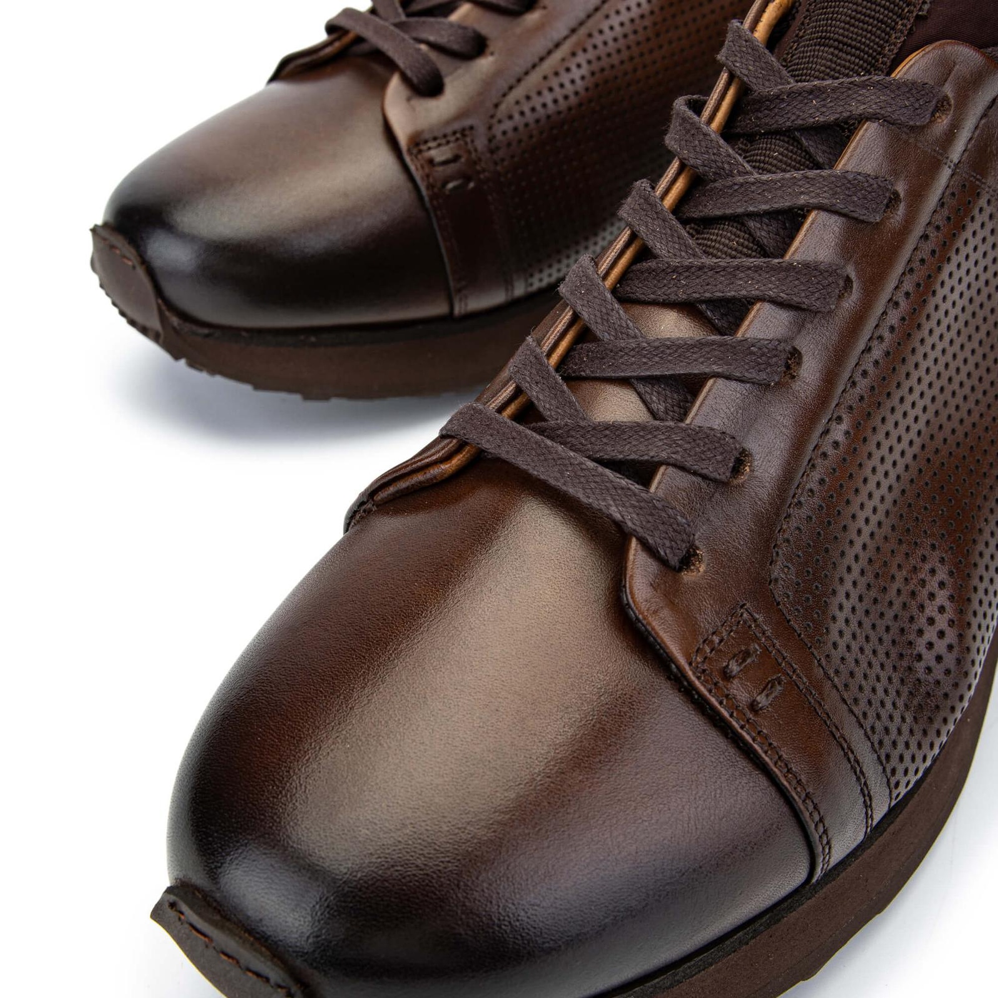 Tamer Tanca Erkek Hakiki Deri Kahverengi Sneakers & Spor Ayakkabı