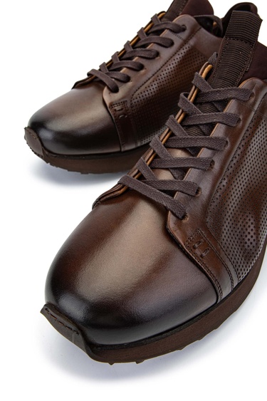  Tamer Tanca Erkek Hakiki Deri Kahverengi Sneakers & Spor Ayakkabı