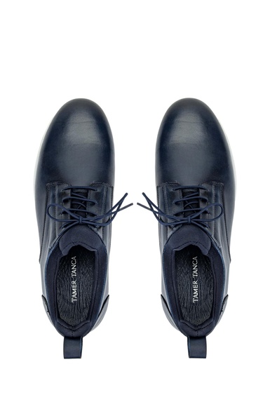  Tamer Tanca Erkek Hakiki Deri Lacivert Casual Ayakkabı