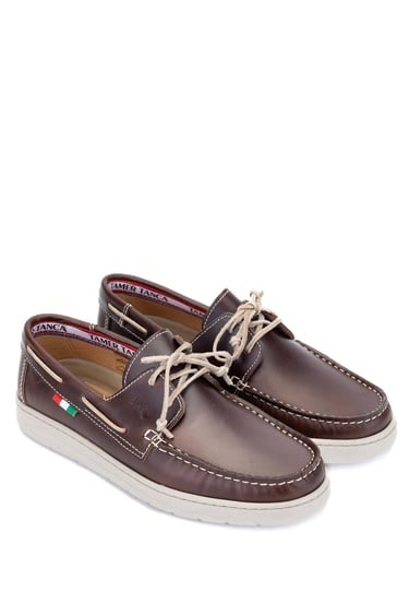  Tamer Tanca Erkek Hakiki Deri Kahverengi Casual Ayakkabı