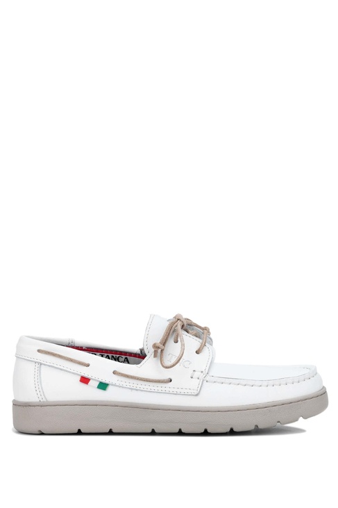  Tamer Tanca Erkek Hakiki Deri Beyaz Casual Ayakkabı