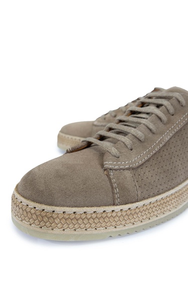  Tamer Tanca Erkek Hakiki Deri Bej Casual Ayakkabı