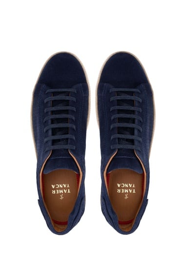  Tamer Tanca Erkek Hakiki Deri Lacivert Süet Casual Ayakkabı