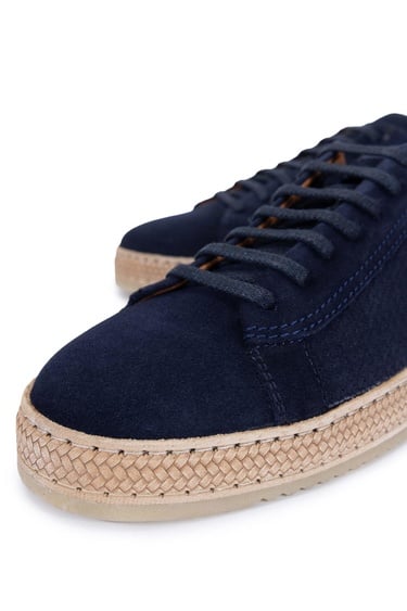  Tamer Tanca Erkek Hakiki Deri Lacivert Süet Casual Ayakkabı