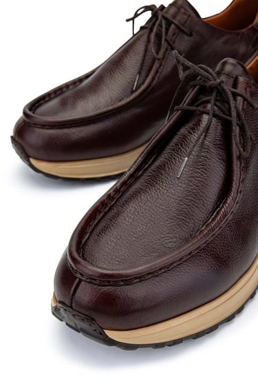  Tamer Tanca Erkek Hakiki Deri Kahverengi Casual Ayakkabı