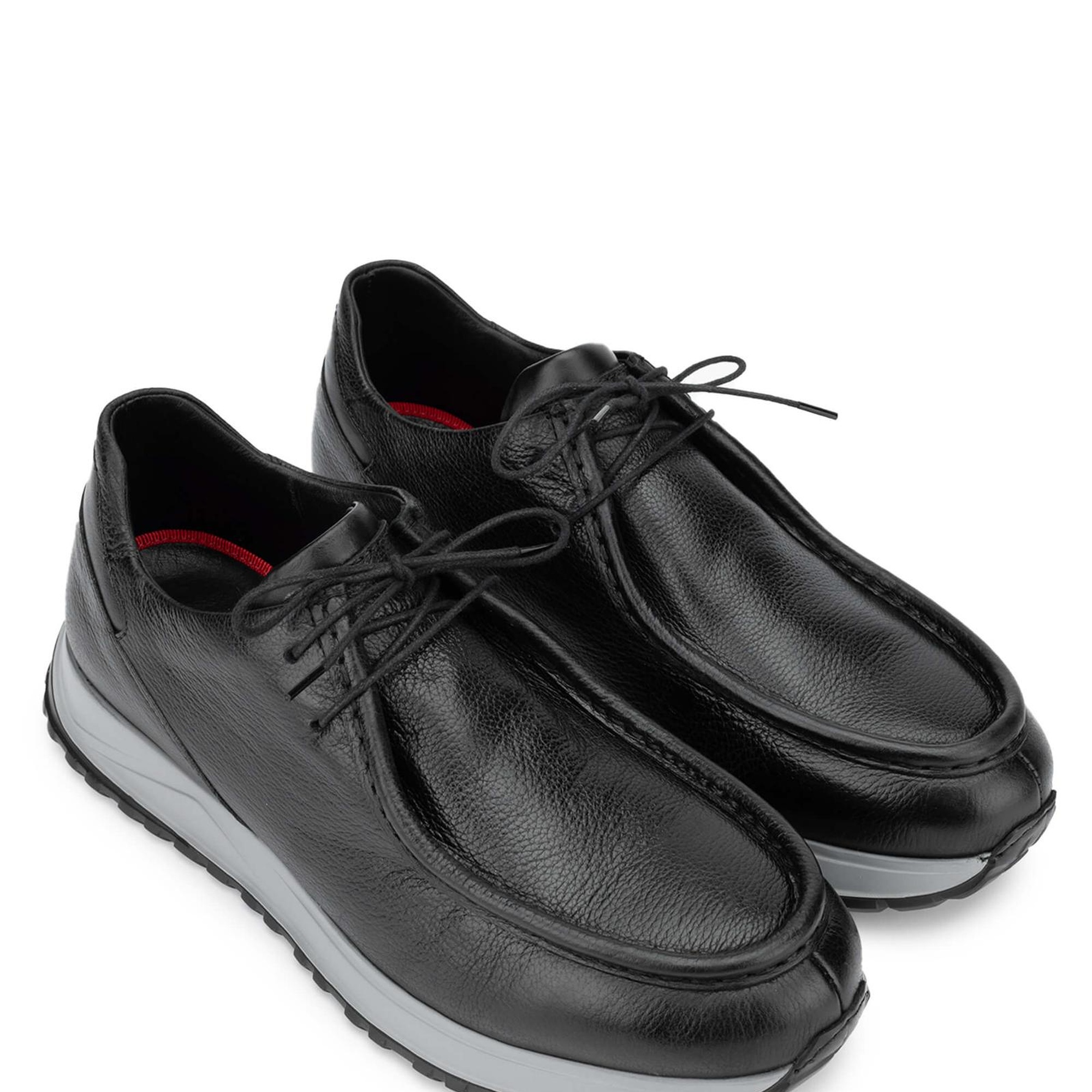 Tamer Tanca Erkek Hakiki Deri Siyah Deri Casual Ayakkabı