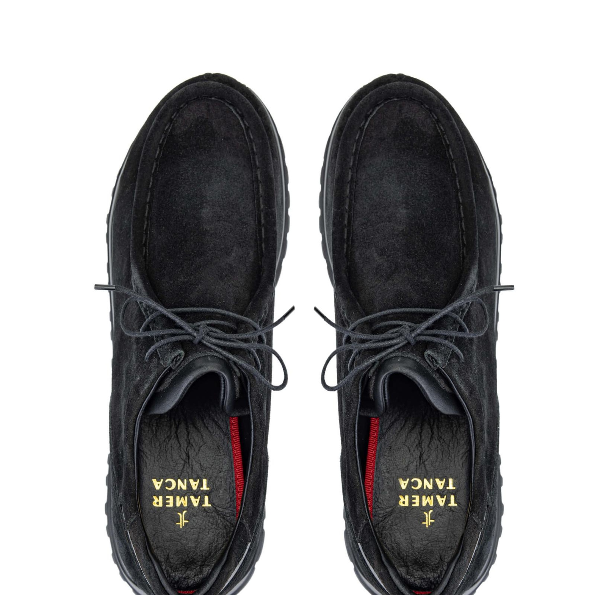 Tamer Tanca Erkek Hakiki Deri Siyah Süet Casual Ayakkabı