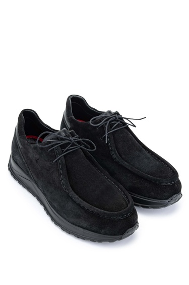  Tamer Tanca Erkek Hakiki Deri Siyah Süet Casual Ayakkabı