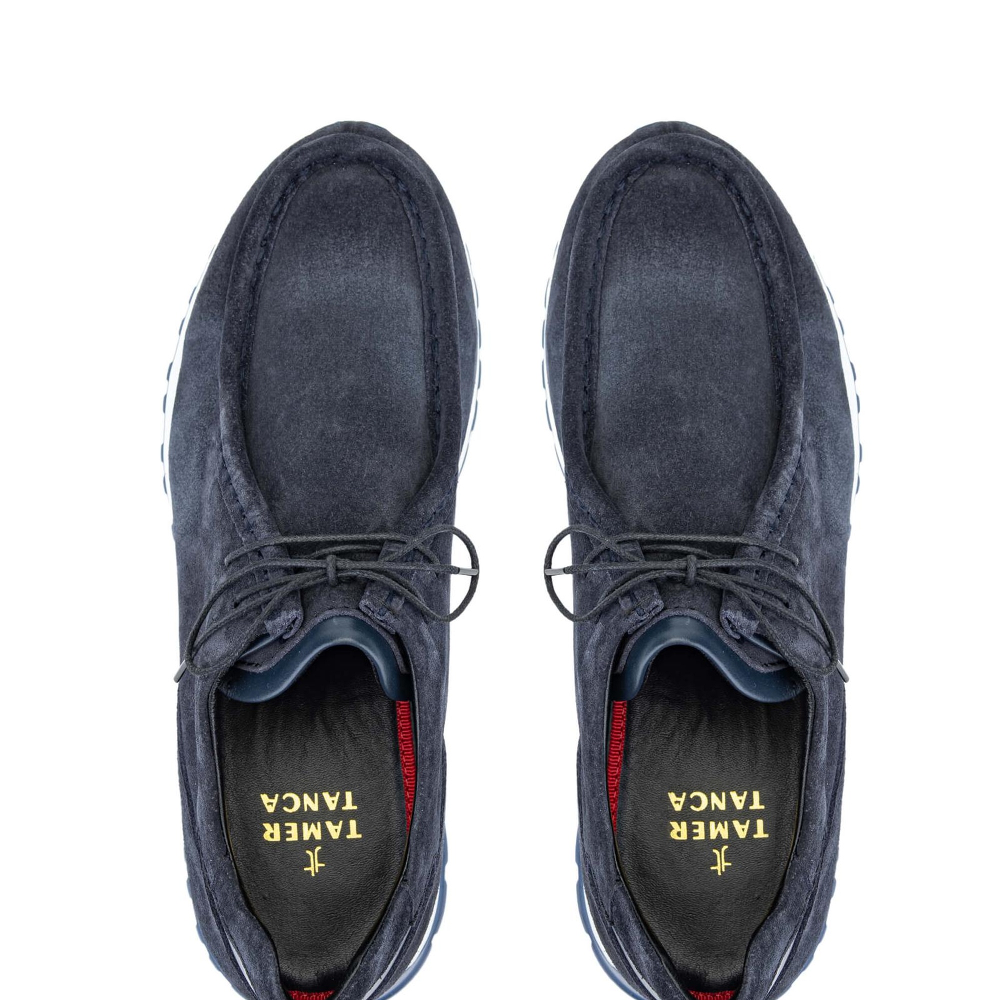 Tamer Tanca Erkek Hakiki Deri Lacivert Süet Casual Ayakkabı