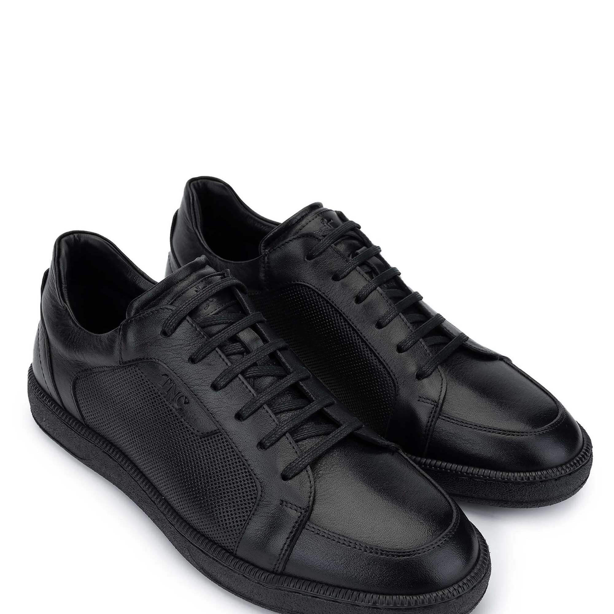 Tamer Tanca Erkek Hakiki Deri Siyah Casual Ayakkabı