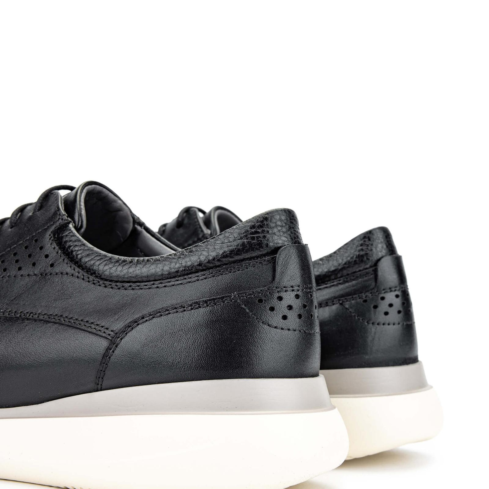 Tamer Tanca Erkek Hakiki Deri Siyah Casual Ayakkabı