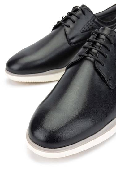  Tamer Tanca Erkek Hakiki Deri Siyah Casual Ayakkabı