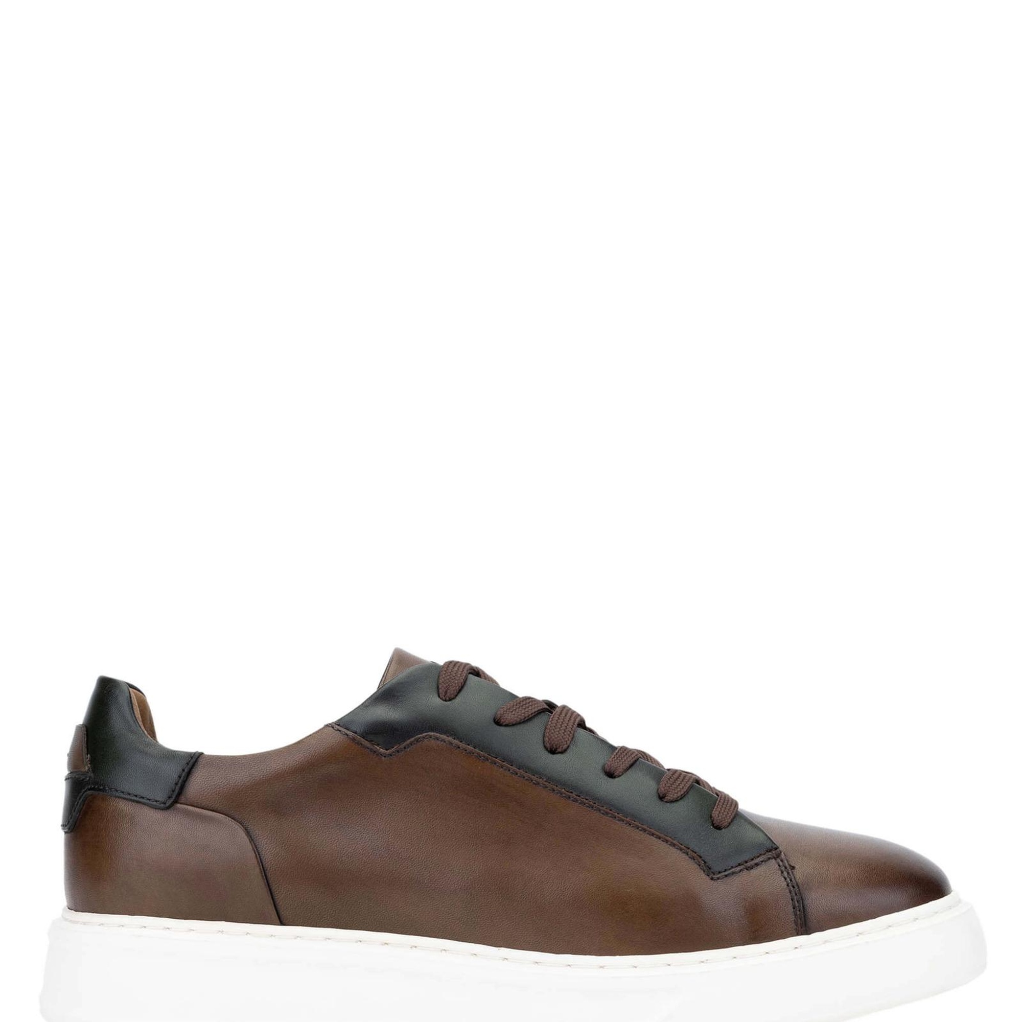 Tamer Tanca Erkek Hakiki Deri Ceviz/Yeşil Casual Ayakkabı