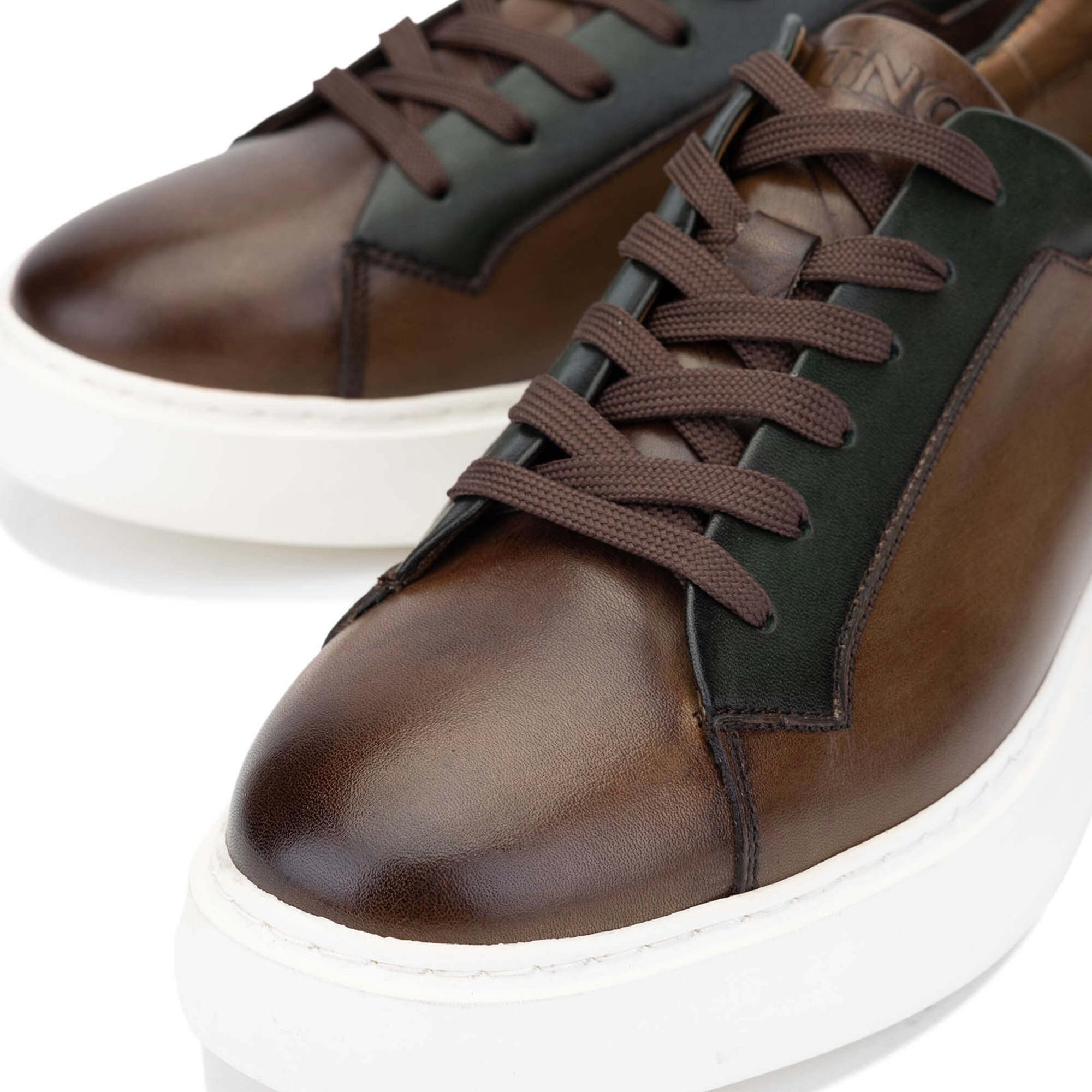 Tamer Tanca Erkek Hakiki Deri Ceviz/Yeşil Casual Ayakkabı