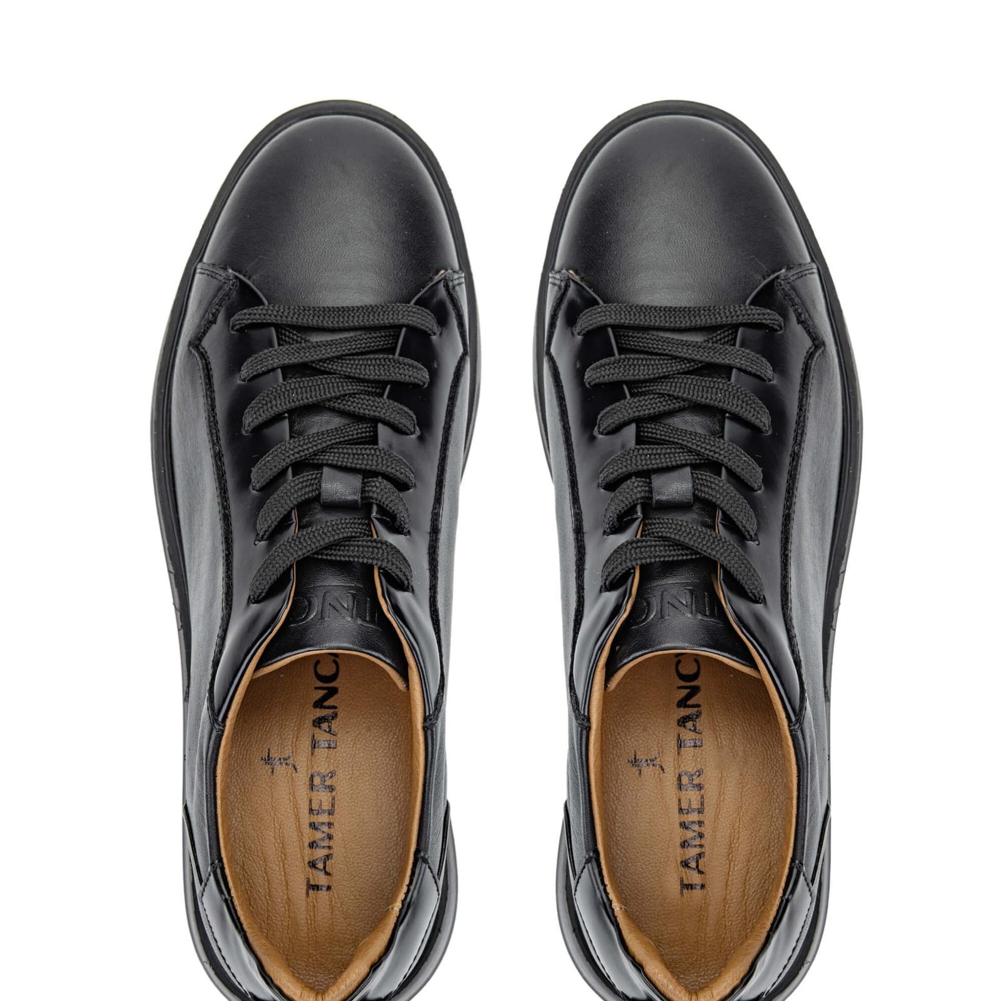 Tamer Tanca Erkek Hakiki Deri Siyah Casual Ayakkabı