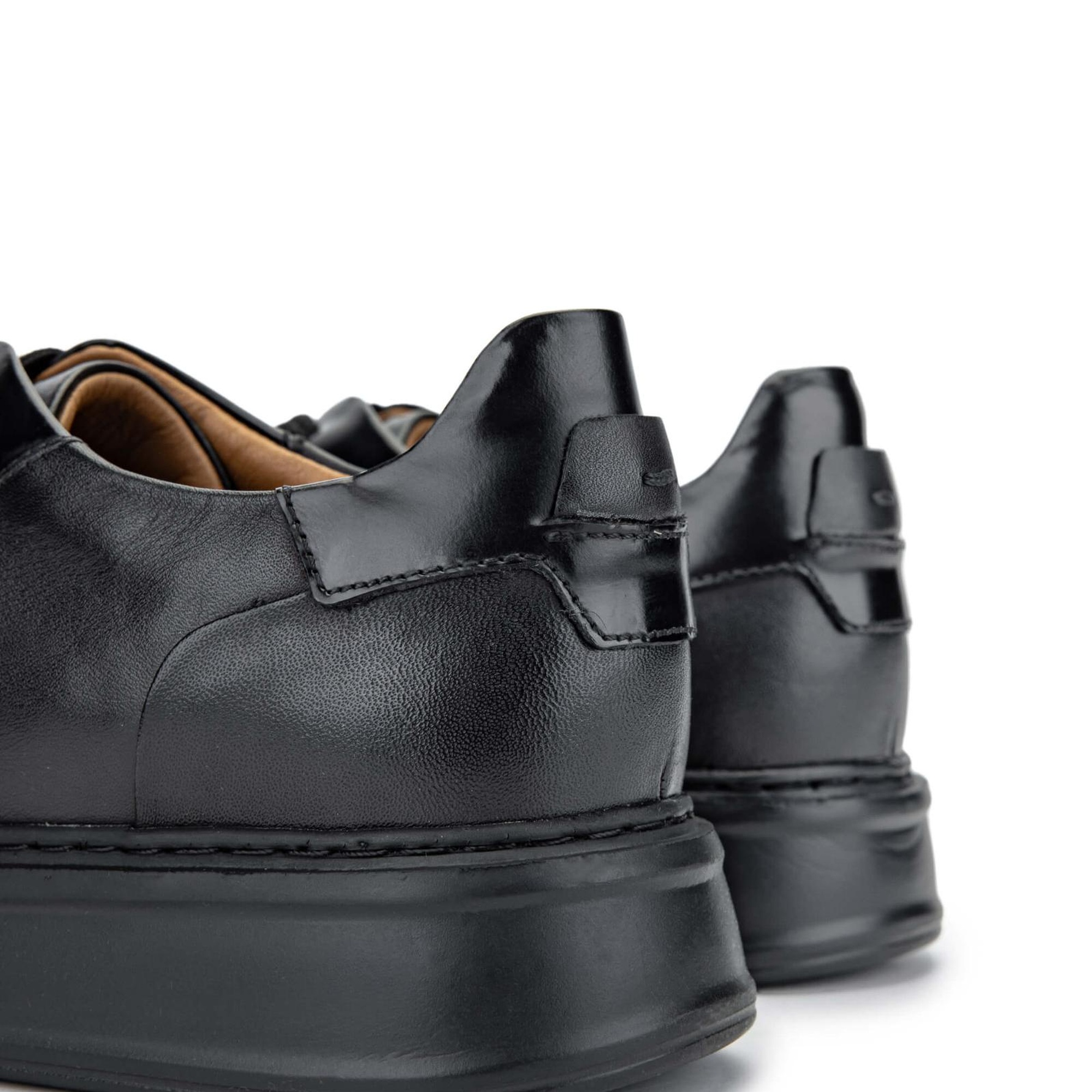 Tamer Tanca Erkek Hakiki Deri Siyah Casual Ayakkabı