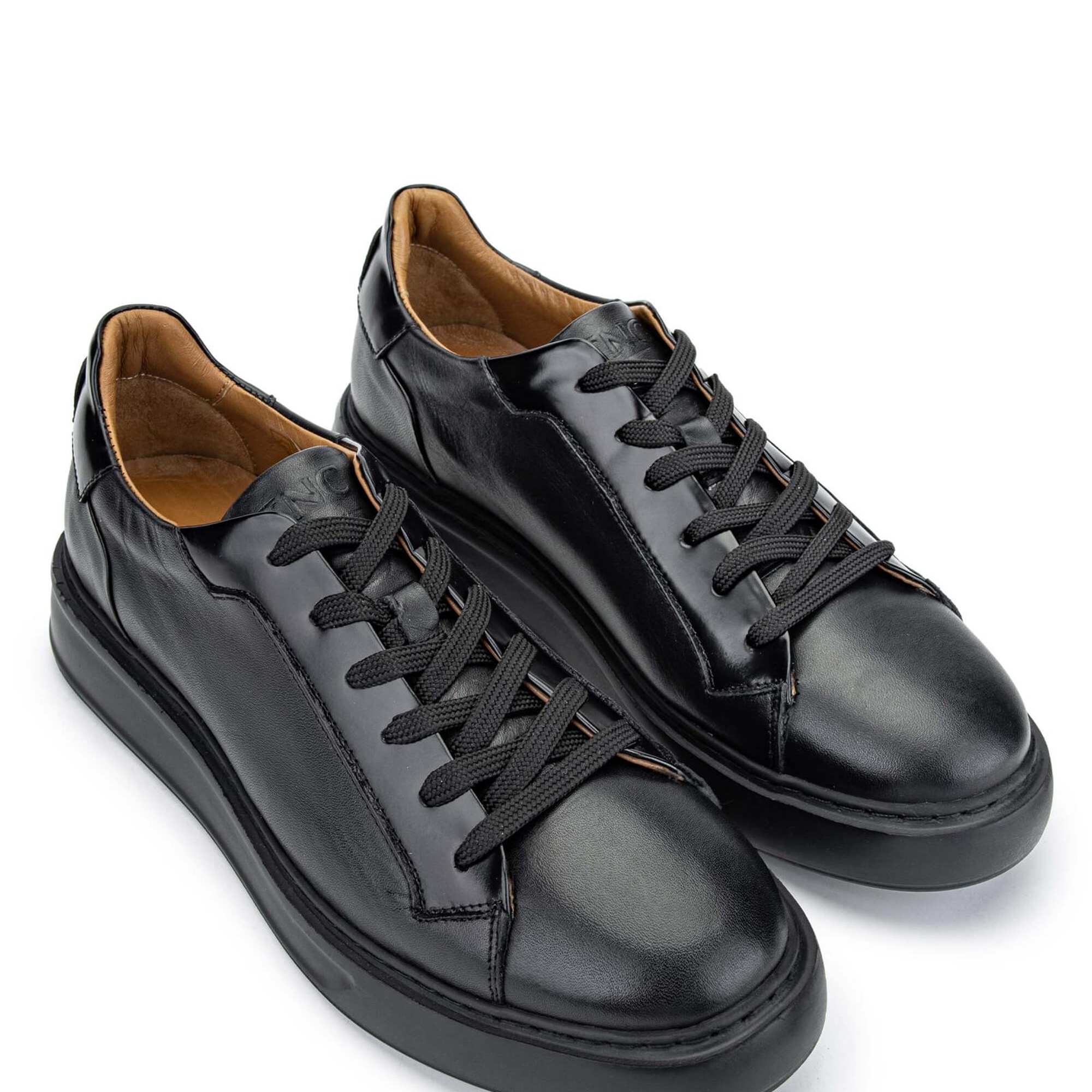 Tamer Tanca Erkek Hakiki Deri Siyah Casual Ayakkabı