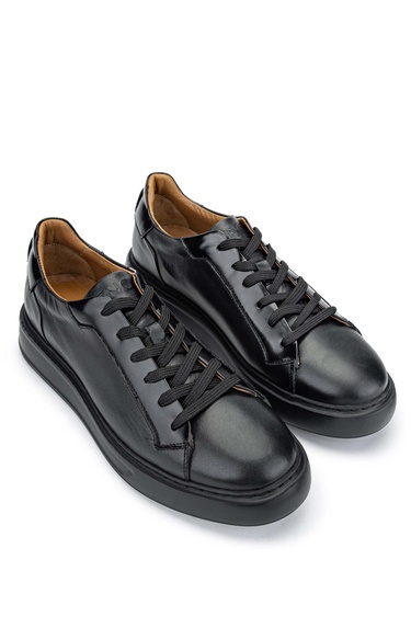  Tamer Tanca Erkek Hakiki Deri Siyah Casual Ayakkabı