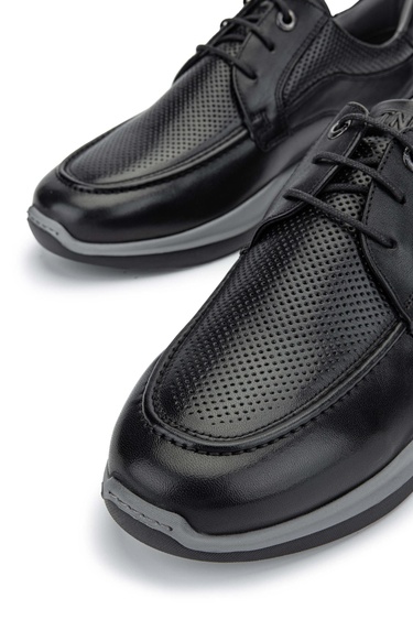  Tamer Tanca Erkek Hakiki Deri Siyah Casual Ayakkabı